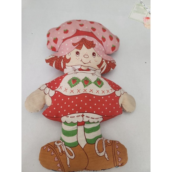 Vintage 1980s Strawberry Shortcake Cloth Rag Doll Pillow Plush Toy Decor - Picture 1 of 5